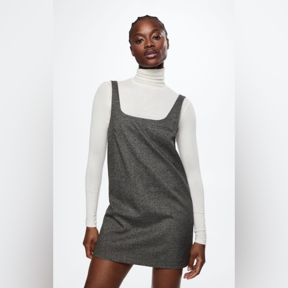 MANGO Checked Pinafore Dress / Robe chasuble
